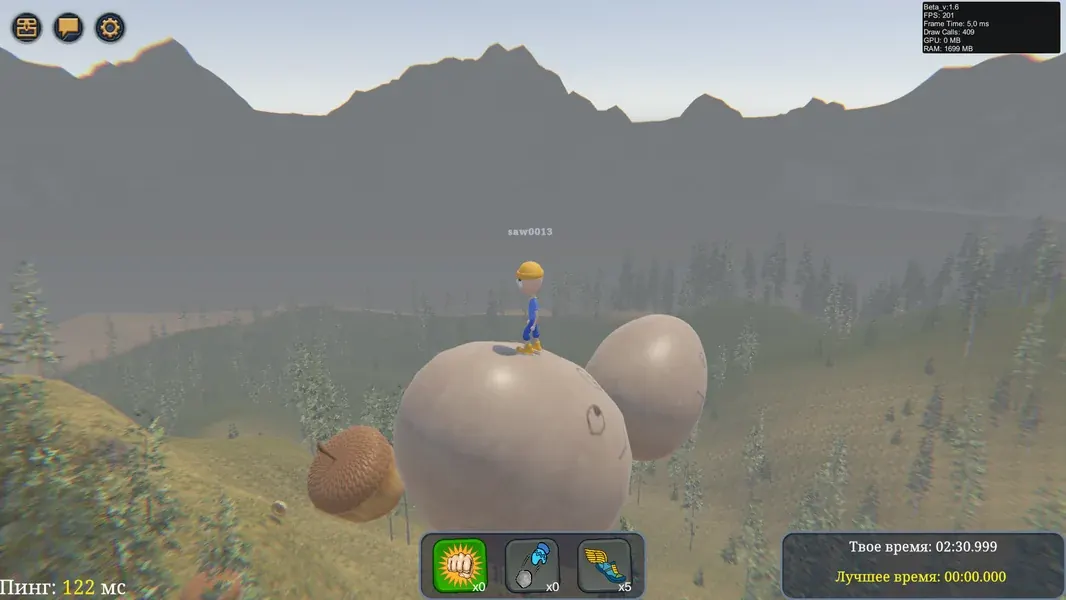Full up — a climber ascending a rocky mountain in a stylised open world